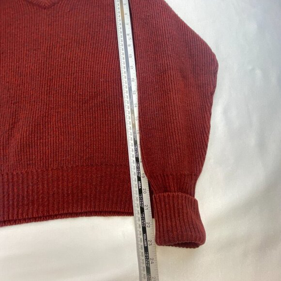 Vintage Ingo Sweater Wool Blend Classic V-Neck Long Sleeves Maroon Men’s Medium - Picture 9 of 12